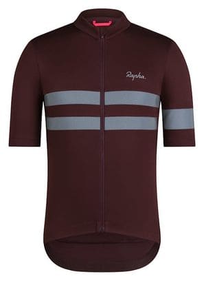 Maillot manches courtes Rapha Brevet Jersey Marron/Argent Homme