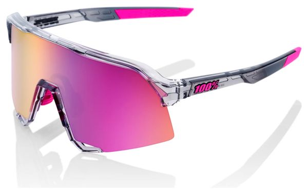 Paire de Lunettes 100% S3 Tokyo Night Transparent / Violet Multilayer Mirror