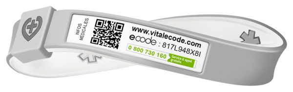 Bracciale di identificazione Vital eCode Vital Sport Grigio Bianco