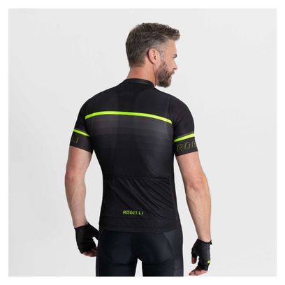 Maillot Manches Courtes Velo Rogelli Hero II - Homme - Jaune/Noir/Gris