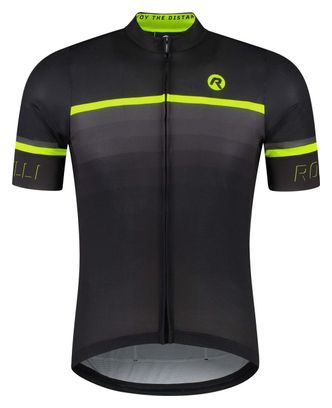 Maillot Manches Courtes Velo Rogelli Hero II - Homme - Jaune/Noir/Gris