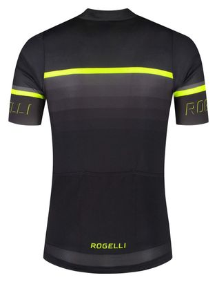 Maillot Manches Courtes Velo Rogelli Hero II - Homme - Jaune/Noir/Gris