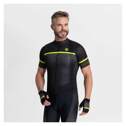 Maillot Manches Courtes Velo Rogelli Hero II - Homme - Jaune/Noir/Gris