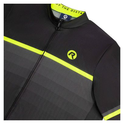 Maillot Manches Courtes Velo Rogelli Hero II - Homme - Jaune/Noir/Gris