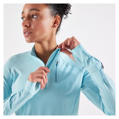 Kiprun Warm Light Blue Women's Long Sleeve Shirt