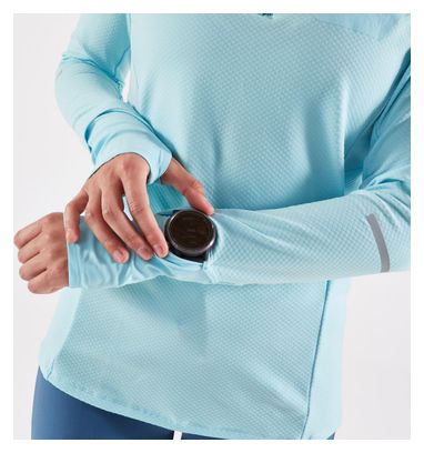 Kiprun Warm Light Blue Women's Long Sleeve Shirt