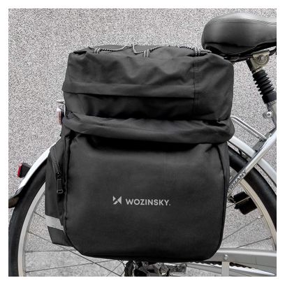 Sacoche vélo spacieux 60 L pour porte-bagages noir