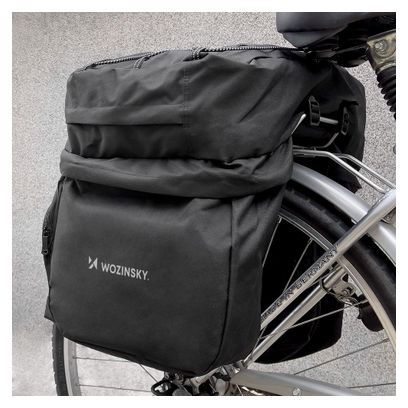Sacoche vélo spacieux 60 L pour porte-bagages noir