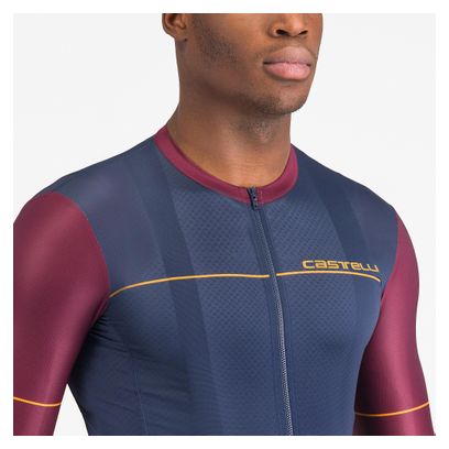 Castelli Unlimited Endurance 2 Kurzarm Trikot Herren Blau Bordeaux