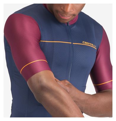 Castelli Unlimited Endurance 2 Kurzarm Trikot Herren Blau Bordeaux