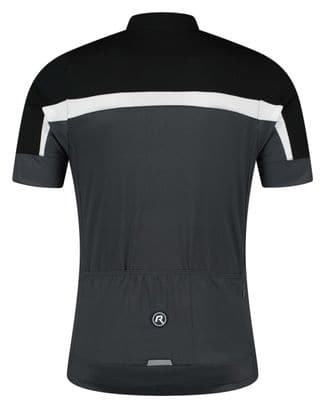 Maillot Manches Courtes Velo Rogelli Course - Homme - Noir/Gris/Blanc