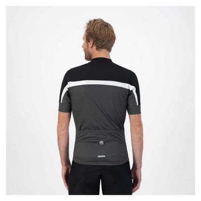 Maillot Manches Courtes Velo Rogelli Course - Homme - Noir/Gris/Blanc