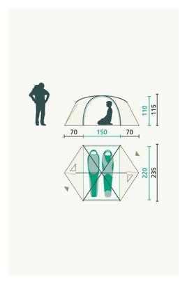 Jack Wolfskin Eclipse II 2 Person Tent Green