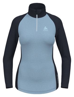 Women's Baselayer Odlo 1/2 Zip Performance Wool 150 Blue