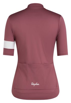 Camiseta de manga corta Rapha Core marrón/blanca para mujer