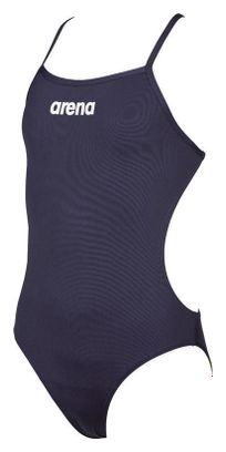 Arena Solid Lightech Junior - Navy White - Maillot Fille Natation