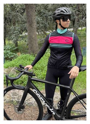 Gilet de Cyclisme Femme Imperméable Coupe-Vent ALPS Contrast Noir