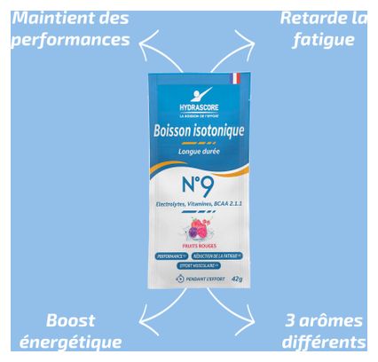 Boisson Isotonique Hydrascore N°9 - Fruits Rouges - 42 g