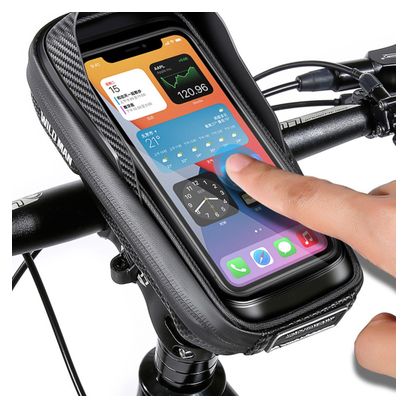 Sacoche de cadre vélo 0.5L rigide EVA+PU avec écran tactile TPU