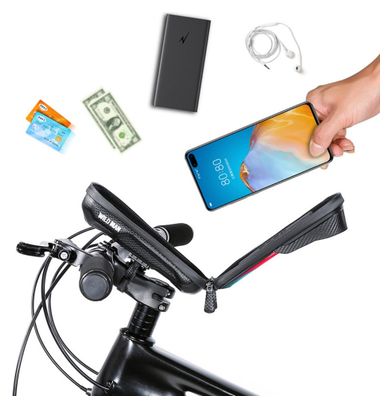 Sacoche de cadre vélo 0.5L rigide EVA+PU avec écran tactile TPU