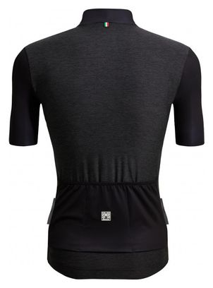 Maillot Manches Courtes Santini Colore Puro Noir
