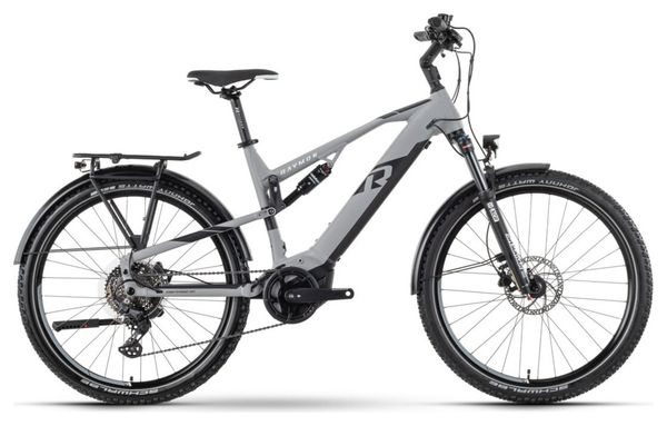 VTC Electrique Tout-suspendu Raymon CrossRay FS E 5.0 Shimano Deore 10V 630Wh 27.5'' Gris 2024