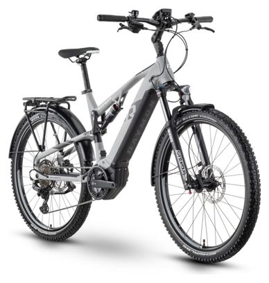 VTC Electrique Tout-suspendu Raymon CrossRay FS E 5.0 Shimano Deore 10V 630Wh 27.5'' Gris 2024