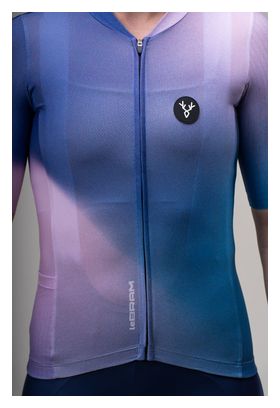 Maillot de manga corta para mujer LeBram Race Aero, color violeta y rosa