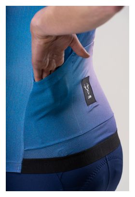 Maillot de manga corta para mujer LeBram Race Aero, color violeta y rosa