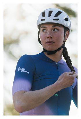 Maillot de manga corta para mujer LeBram Race Aero, color violeta y rosa