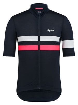 Maillot manches courtes Rapha Brevet Lightweight Jersey Bleu/Argent/Rose Homme