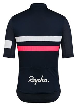 Maillot manches courtes Rapha Brevet Lightweight Jersey Bleu/Argent/Rose Homme