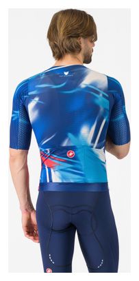 Maillot manga corta Castelli Wolfpack Rave 8S Hombre Azul/Rojo
