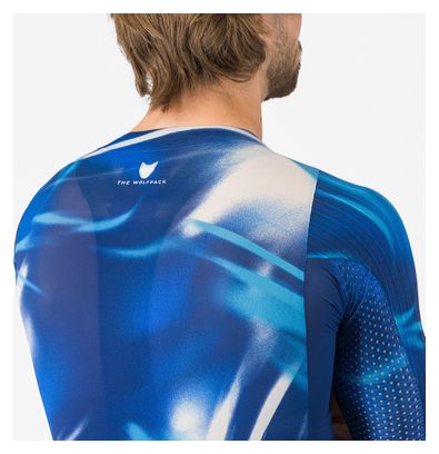 Maillot manga corta Castelli Wolfpack Rave 8S Hombre Azul/Rojo