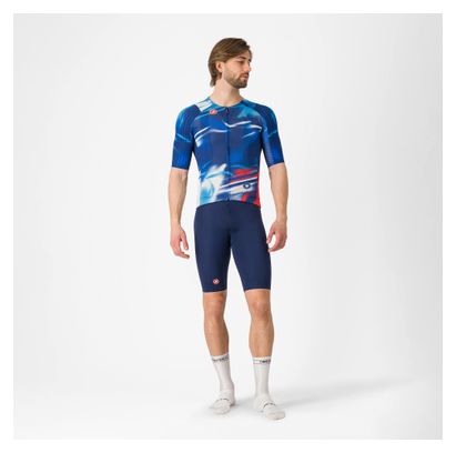 Maillot manga corta Castelli Wolfpack Rave 8S Hombre Azul/Rojo