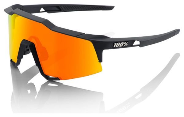 100% Sunglasses SPEEDCRAFT LL - Soft Tact Black - HiPER Red Mirror