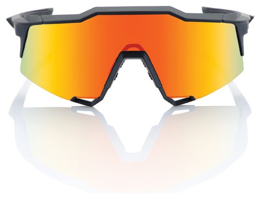 100% Sunglasses SPEEDCRAFT LL - Soft Tact Black - HiPER Red Mirror