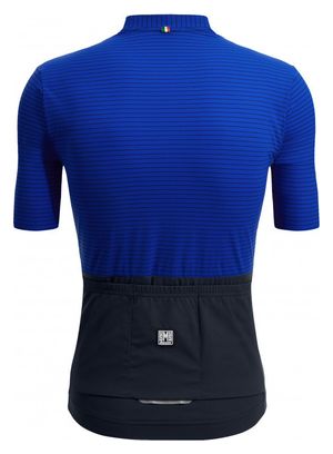 Santini Colore Riga Kurzarmtrikot Blau/Schwarz