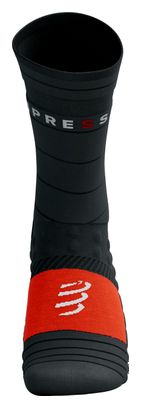 Compressport Pro Racing Socks Winter Run Zwart/Rood