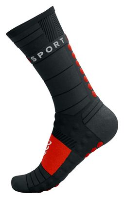 Compressport Pro Racing Socks Winter Run Zwart/Rood