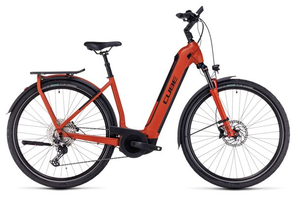 Vélo de Ville Électrique Cube Kathmandu Hybrid EXC 750 Easy Entry Shimano Deore 12V 750 Wh 700 mm Rouge 2023