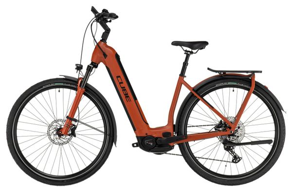 Vélo de Ville Électrique Cube Kathmandu Hybrid EXC 750 Easy Entry Shimano Deore 12V 750 Wh 700 mm Rouge 2023