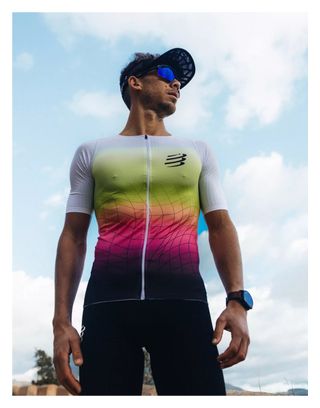 Compressport Tri Postural Aero SS Top short-sleeved jersey White 