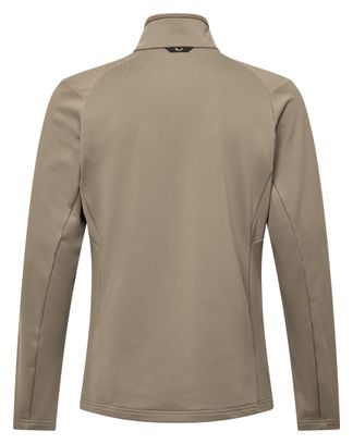 Hombres Salewa Puez Cammino Forro polar 1/2 Cremallera Beige