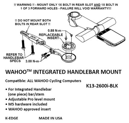 K-Edge Wahoo Integrierte Lenkersystemhalterung Schwarz