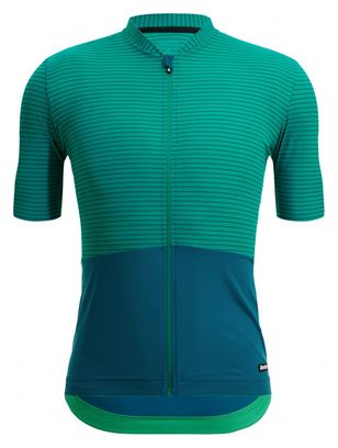 Santini Colore Riga Kurzarmtrikot Grün/Blau
