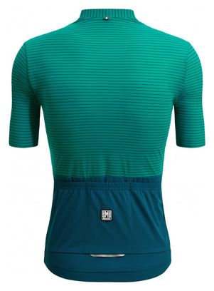 Santini Colore Riga Kurzarmtrikot Grün/Blau