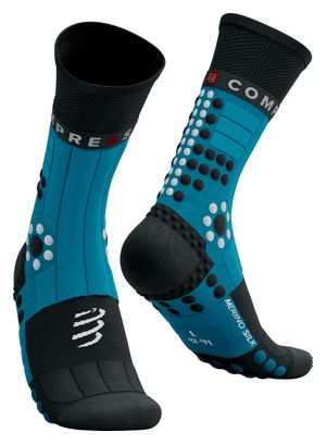Chaussettes Compressport Pro Racing Socks Winter Trail Bleu/Noir