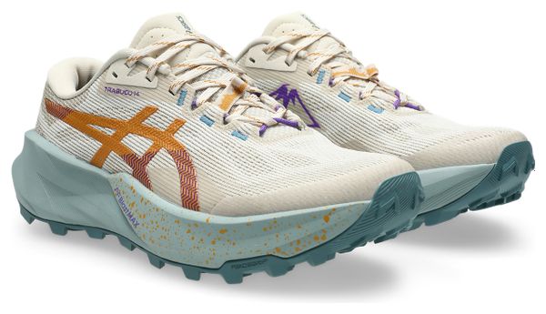Asics Trabuco 14 Women's Trail Running Shoes - Beige/Blue