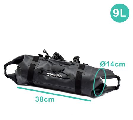 Sac Guidon Vélo Etanche 9L Sac de Guidon Waterproof 600D TPU
